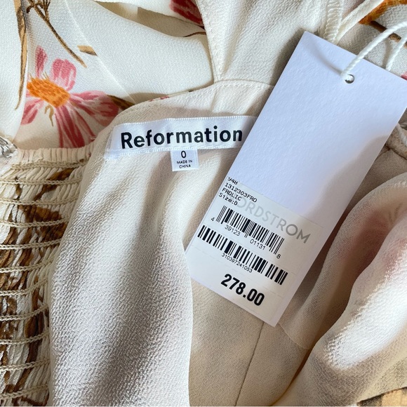NWT Reformation Myah Floral-Printed Maxi Dress in Frolic Back Cut Out Size 0 - Picture 5 of 5